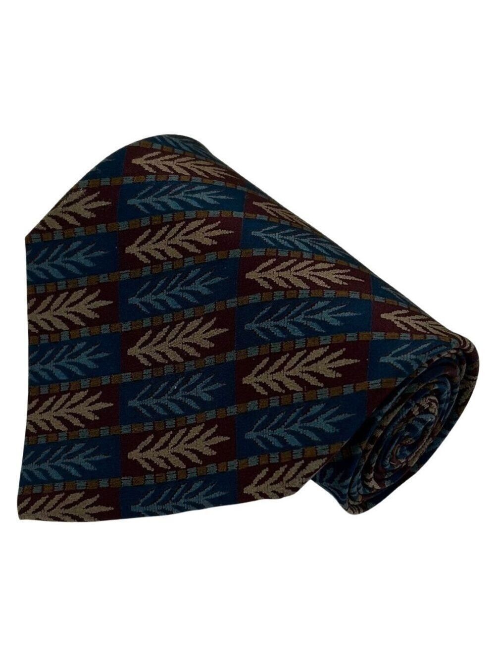 Giorgio Armani Cravatte Brown Gold Blue Made in Italy Silk Necktie Tie